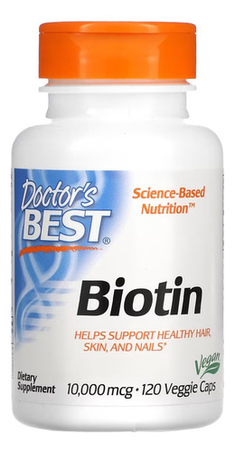 Biotina Biotin 10000 Mcg 120 Capsulas Vegetais Doctor's Best