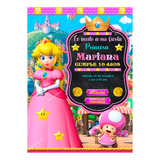 Princesa Peach Invitación Interactiva Con Mapa Y Asistencia.