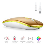 Mouse Ratón Compatible Con Huawei Inalámbrico Dorado