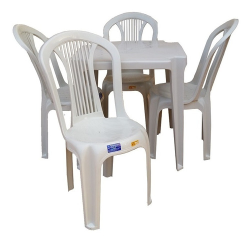 Conjunto Mesa E 4 Cadeiras Bistro Antares Branco Kit 05 Jogo