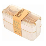 Caja De Almuerzo Topper Lunch Box Cubiertos 2 Capas 750ml 