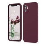 Carcasa Full Silicona Cubre Cámaras Para iPhone 11  (2 Cámaras) - Color Vino