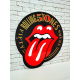 Cuadro Rolling Stones 50 Años Letrero Metal Estilo Antiguo