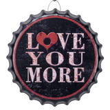 Quadro Tampa Garrafa 35cm Alto Relevo Em Metal Love You M