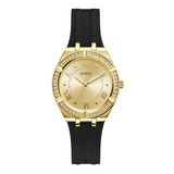 Reloj Guess Gw0034l1 Cosmo Quartz Mujer Color De La Correa Dorado Color Del Bisel Negro