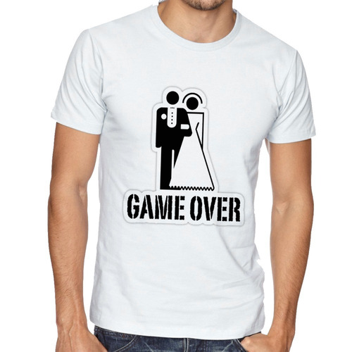 Camiseta Luxo Game Over Casamento Noivo Noiva Jogo Engraçada