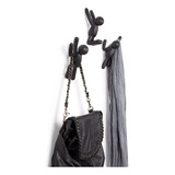 Cabideiro Buddy Preto Toalha Bolsa Blusa Porta Decoracao