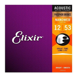 Elixir Nanoweb 16052 Cuerdas Guitarra Acustica Bronce 12-53