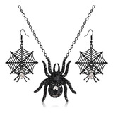 Juego De Joyas De Araña De Halloween  Collar Con Colgante D