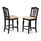 East West Furniture Chs-blk-c - Juego De 2 Sillas De Cocina.