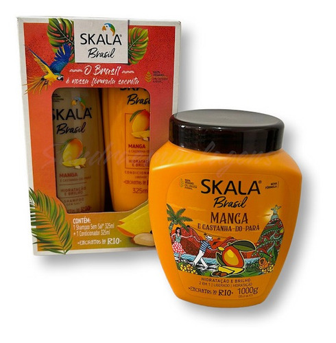 1 Kit Skala Manga Condicionador+shampoo+creme De Tratamento