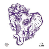 Elefante De La Alheña Púrpura - Vinilo De La Etiqueta Engoma