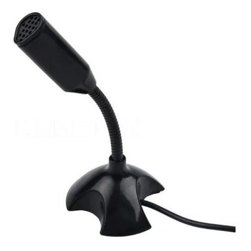Mini Micrófono Stereo Escritorio Estudio Cable Usb  Negro