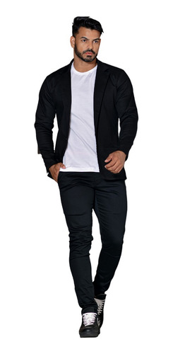 Kit Blazer Masculino Slim + Calça Slim Fit Skinny Elastano