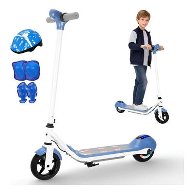 Scooter Eléctrico Para Niños Luz Led 15km\u002Fh Honey Whale E2 Color Azul Acero | Meses sin interés