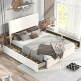 Cama Queen Con Cajones Y Cabecero Ajustable