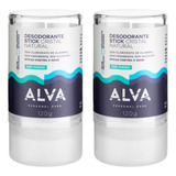 Desodorante Stick Kristall Sensitive Alva 120g - 2 Unidades 