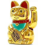 Gato Da Sorte Dourado Maneki Neko Japones China Amuleto