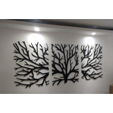 Decoración Pared Cabecera Árbol Seco Cuadro Negro De 15 Mm