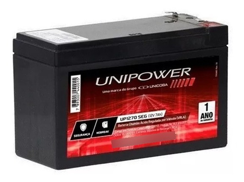 04 - Bateria Unipower 12v 7ah Alarmes - Cercas - Nobreak
