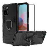 Funda Xiaomi Redmi Note 10 Pro Uso Rudo Ring Case+ Vidrio 9d