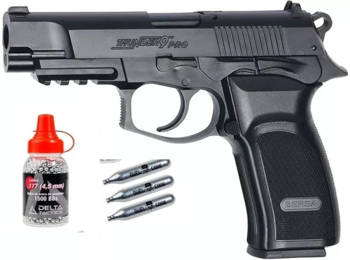 Pistola Bersa Thunder Asg Co2 4.5mm Pro + 1550 Bb + 3 Gas 