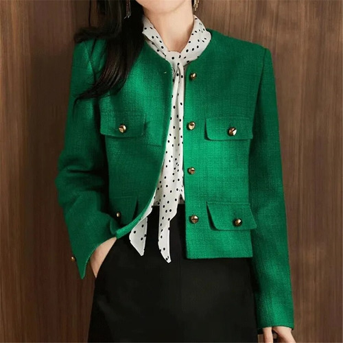 Elegantes Chaquetas De Tweed Recortadas Para Mujer, Individu