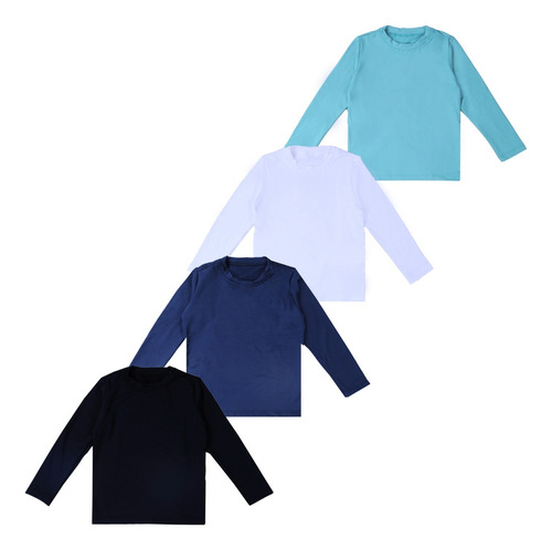 Camisas Termica Manga Longa De Menino Kit 4 Blusas Infantil