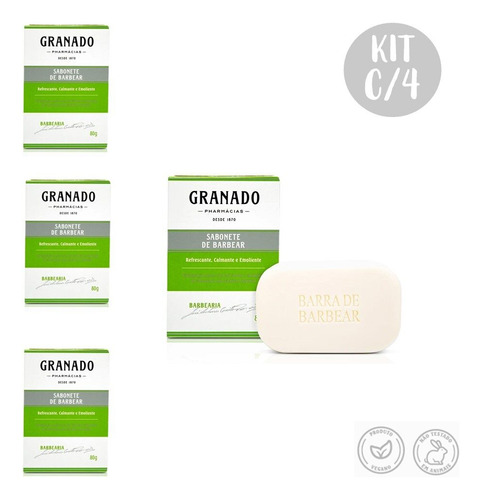 Kit C/ 4 Sabonetes De Barbear Em Barra Granado 80g