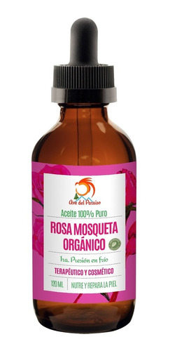 Aceite De Rosa Mosqueta Orgánico, 100% Puro, 120 Ml.