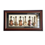 Instrumentos Musicales Miniatura Cuadro Decorativo 50 X 24 Color Natural