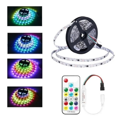 Fita Led Endereçável 5 Metros 12v 150 Leds Ip20 30smd Vlx Cor Da Luz Rgb 110v/220v