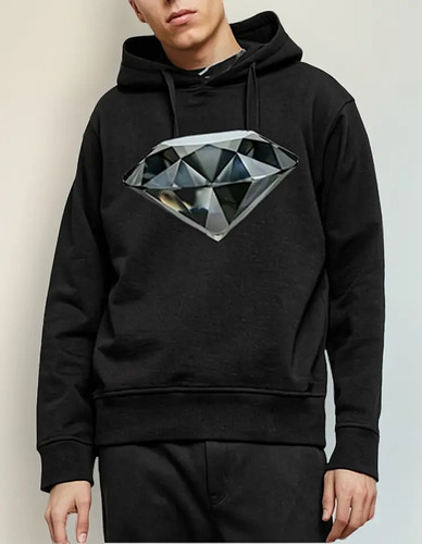 Sudadera Hoodie Diamante Negro Black Diamond Streetwear Moda