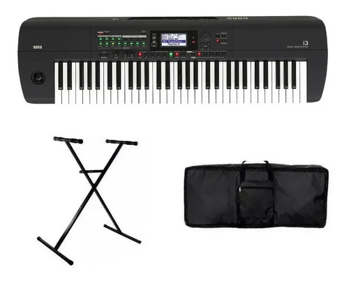 Teclado Korg I3 Workstation 61 Teclas Funda Y Soporte 