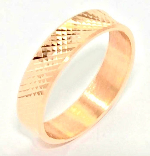 Alianza Anillo Oro 18k Facetadas 4 Grs Casamiento Compromiso