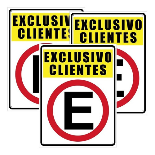 Paq. Letreros Estacionamiento Exclusivo Clientes