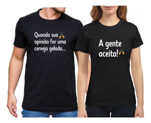 Kit Camisas Namorados Love Personalizado Frase Cerveja Humor