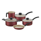 Conjunto De Baterias Tramontina Pf Pots+fryes+chaleira - 8 Peças - Cor Bordô