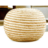 Pouf De Jute 100% Natural - Asiento Extra Para Sala, Dormito