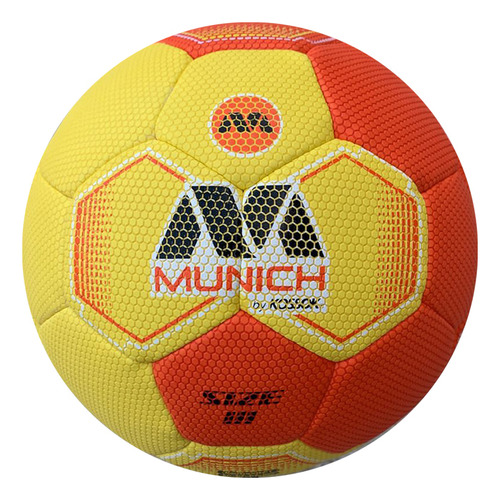 Pelota De Handball Munich Crobit Grip Pu Costura Hibrida Color Amarillo-naranja Tamaño De La Pelota 3