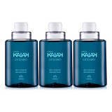 Kit 3 Refil Perfume Deo Corporal Natura Kaiak Oceano Masculino 100ml