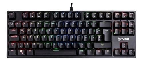 Teclado Gamer Vsg Alnitak Qwerty Kailh Brown Español Latinoamérica Color Negro Con Luz Rgb