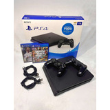 Sony Playstation 4 Slim 1tb 2 Controles- Color Negro