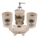 Set De Baño Dispenser+porta Cepillo+jabonera