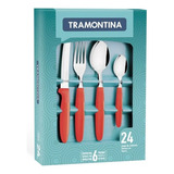 Set 24 Cubiertos Tramontina Ipanema Colores + Caja De Regalo