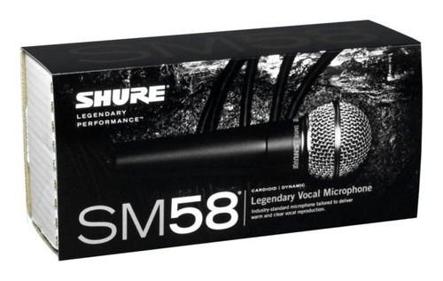 Microfone Shure Sm Sm58-lc Dinâmico  Cardióide Cinza-escuro