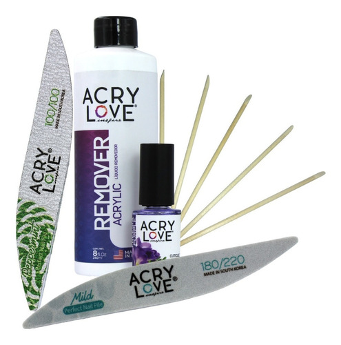 Kit Removedor De Gel Y Acrílico Para Uñas Acry Love