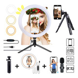 Ring Light 26cm Led Celular Tripe Microfone Blogueira Selfie