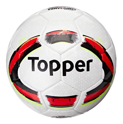 Bola De Futebol De Campo Samba 2 Cor Branco/preto/vermelho Topper