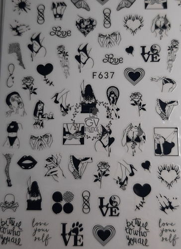 Stickers Para Uñas. Personajes X Plancha. Diseños Nail Art 